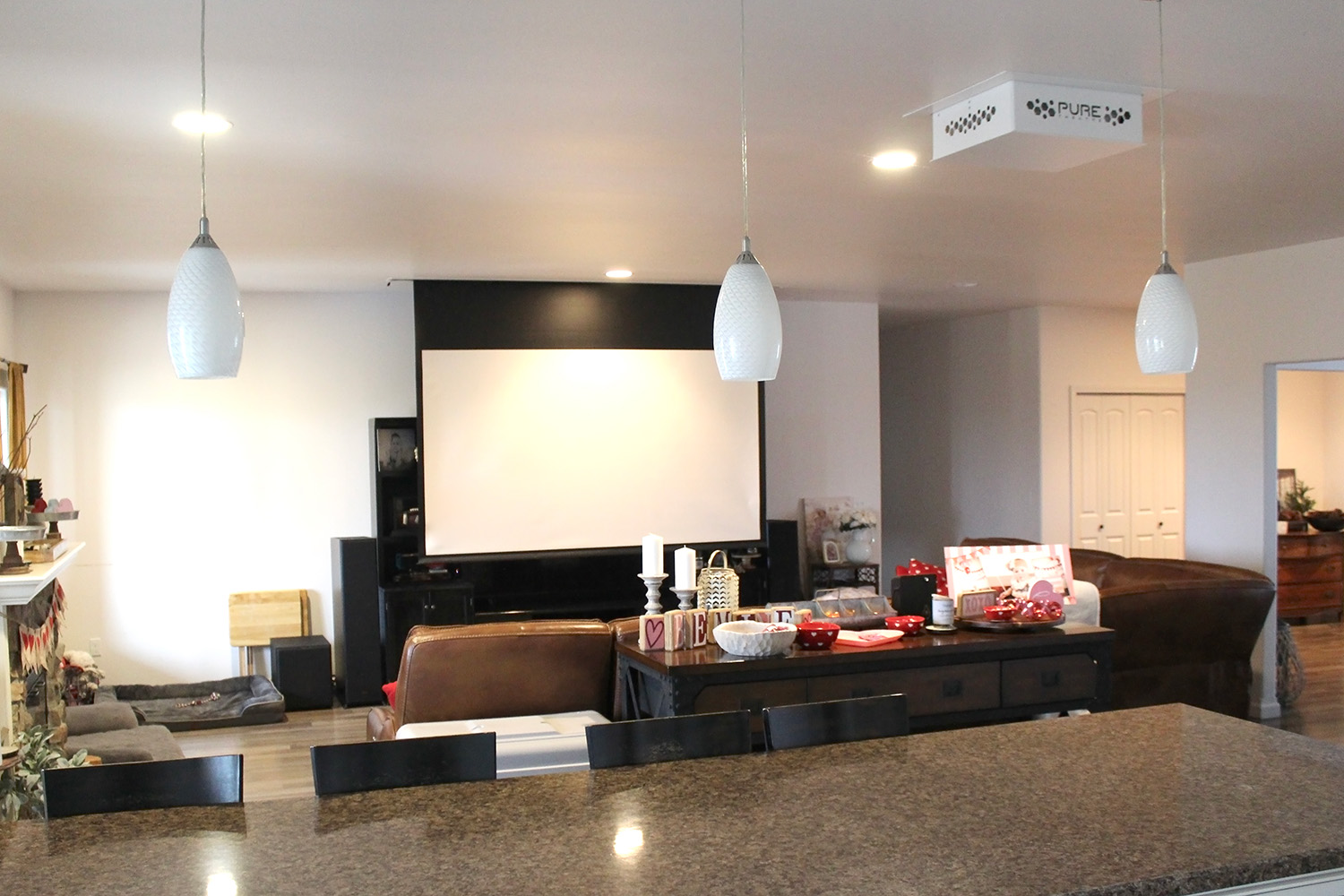 Projector Screen in living room