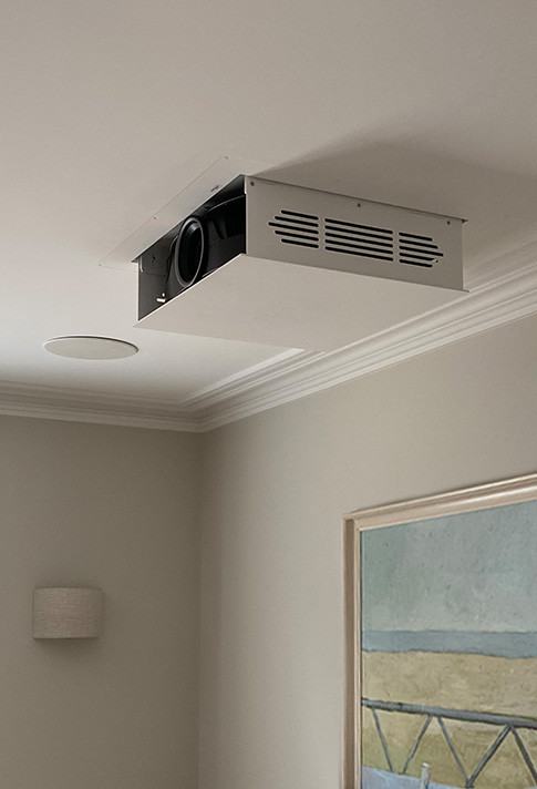 Projector lift in ceiling