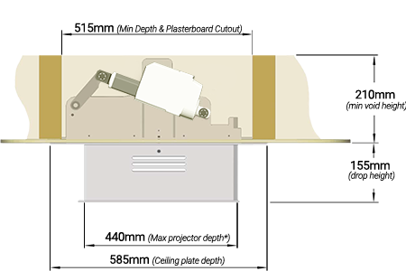 CR50 Projector Lift Dimensions
