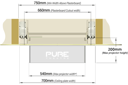 CR50 Projector Lift Dimensions