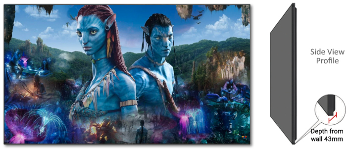 Pure Theatre ALR Projector Screen with side profile