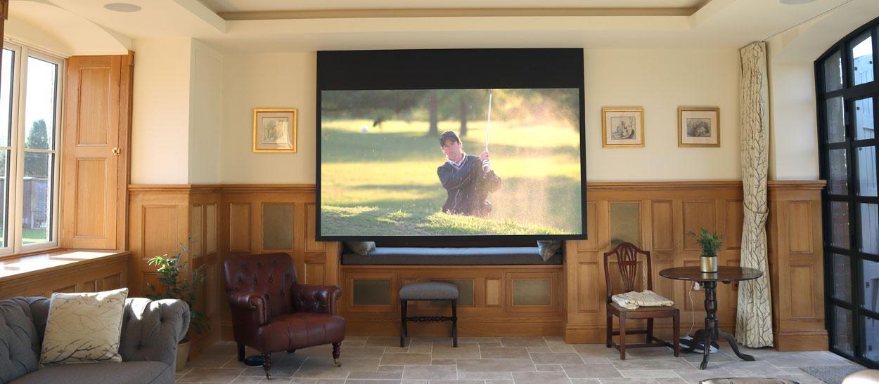 concealed home cinema in period property