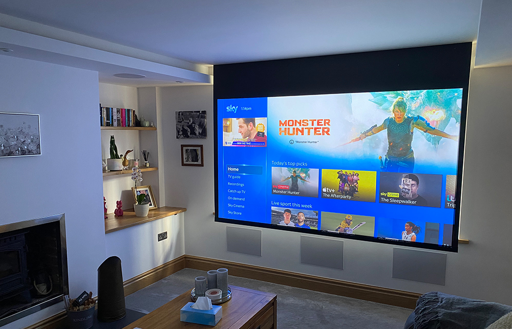living room projector screen